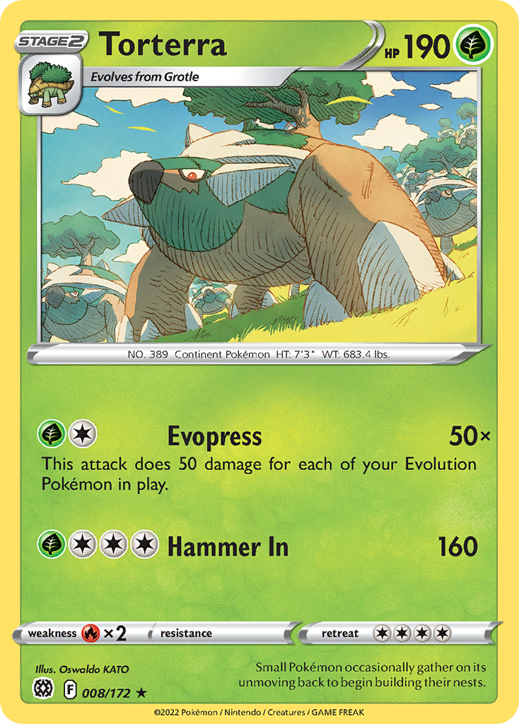 Brilliant Stars Non - Holo Torterra #8/172
